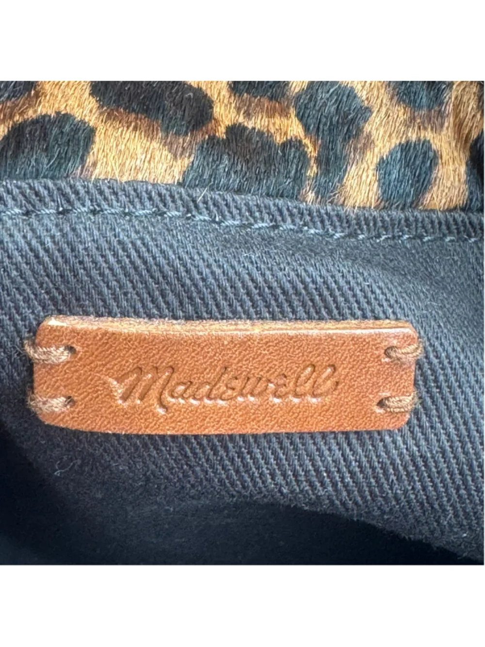 Madewell Leopard Calf Hair Leather Tote Bag Animal Print Shopper Carryall